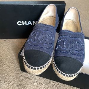 CHANEL Denim Espadrilles